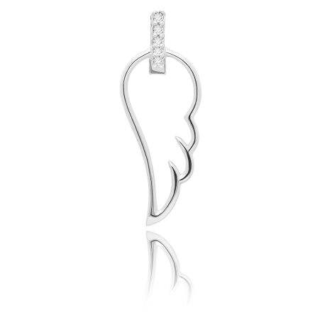 Zawieszka srebrna skrzydło z cyrkoniami