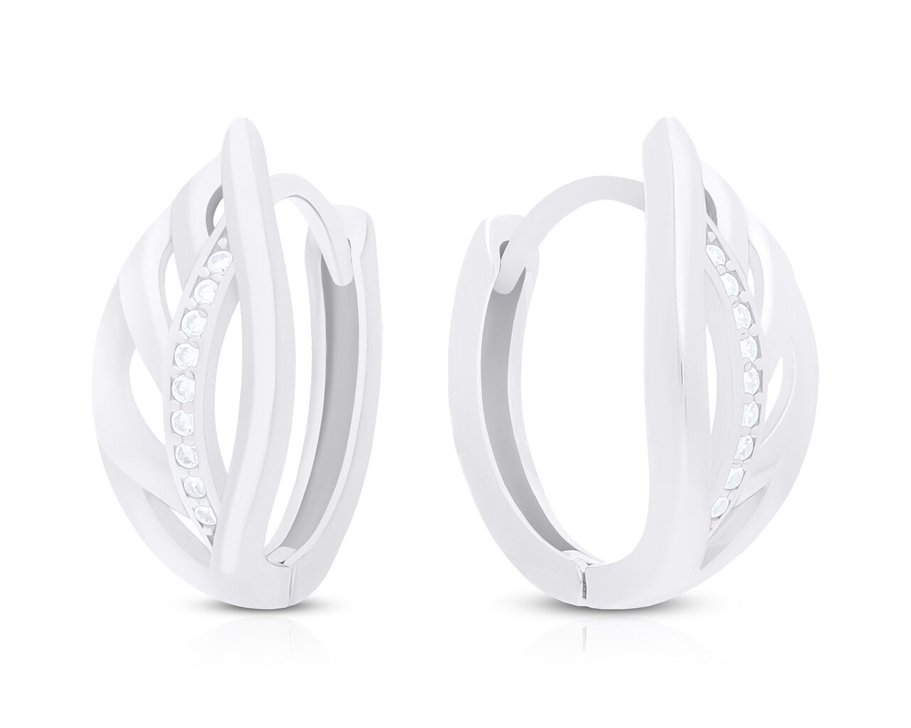 Kolczyki koła srebrne z cyrkoniami pr.925