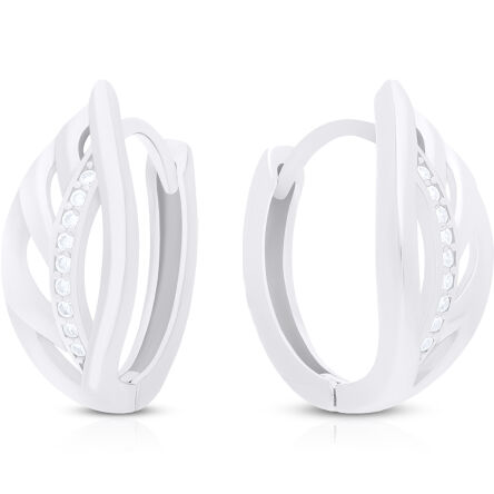 Kolczyki koła srebrne z cyrkoniami pr.925