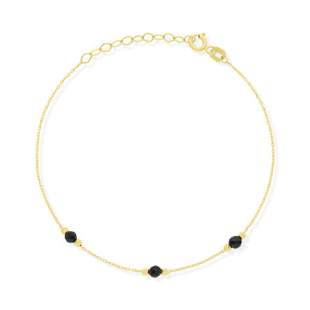 Bransoletka złota 585 czarne cyrkonie
