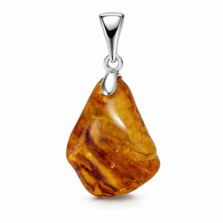 Zawieszka srebrna z bursztynem – klasyczna eleganc