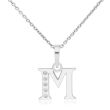 Srebrna zawieszka literka M z cyrkoniami - 2