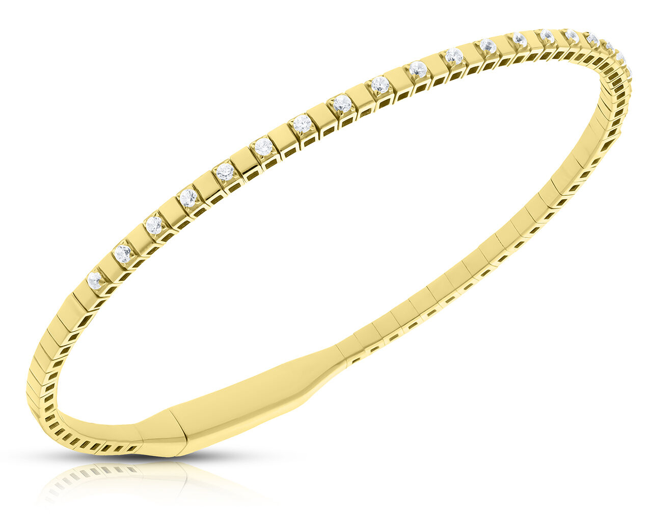 Złota bransoletka sztywna z cyrkoniami pr.585