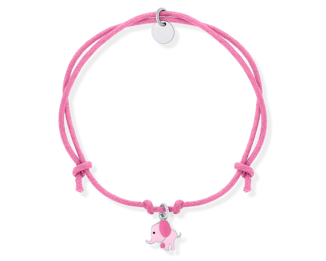 Bransoletka na sznurku dla dziecka słonik srebro