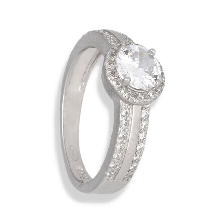 Pierścionek srebrny z wyjątkowymi cyrkoniami