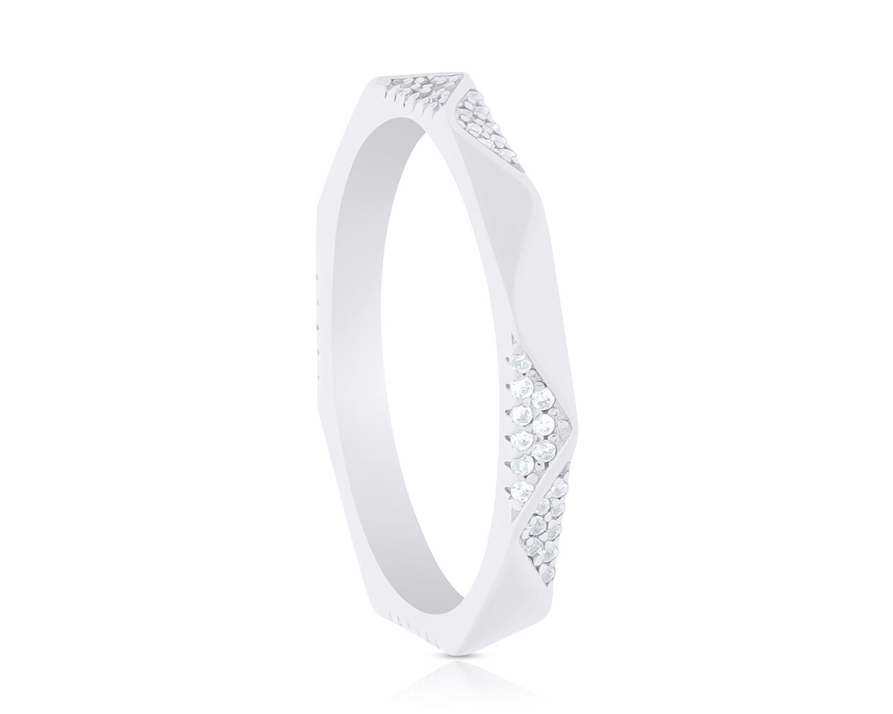 Pierścionek srebrny z cyrkoniami pr.925