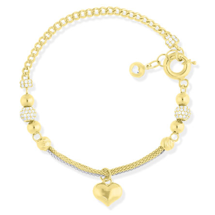Bransoletka złota 585 z wiszącym serduszkiem