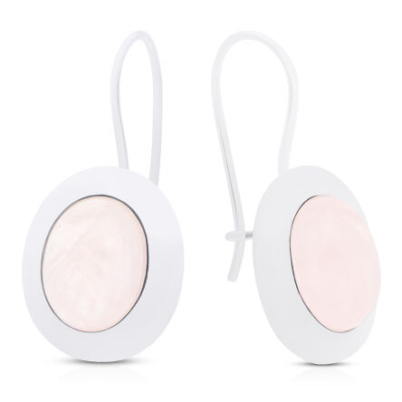 Kolczyki srebrne z naturalnym kwarcem różowym