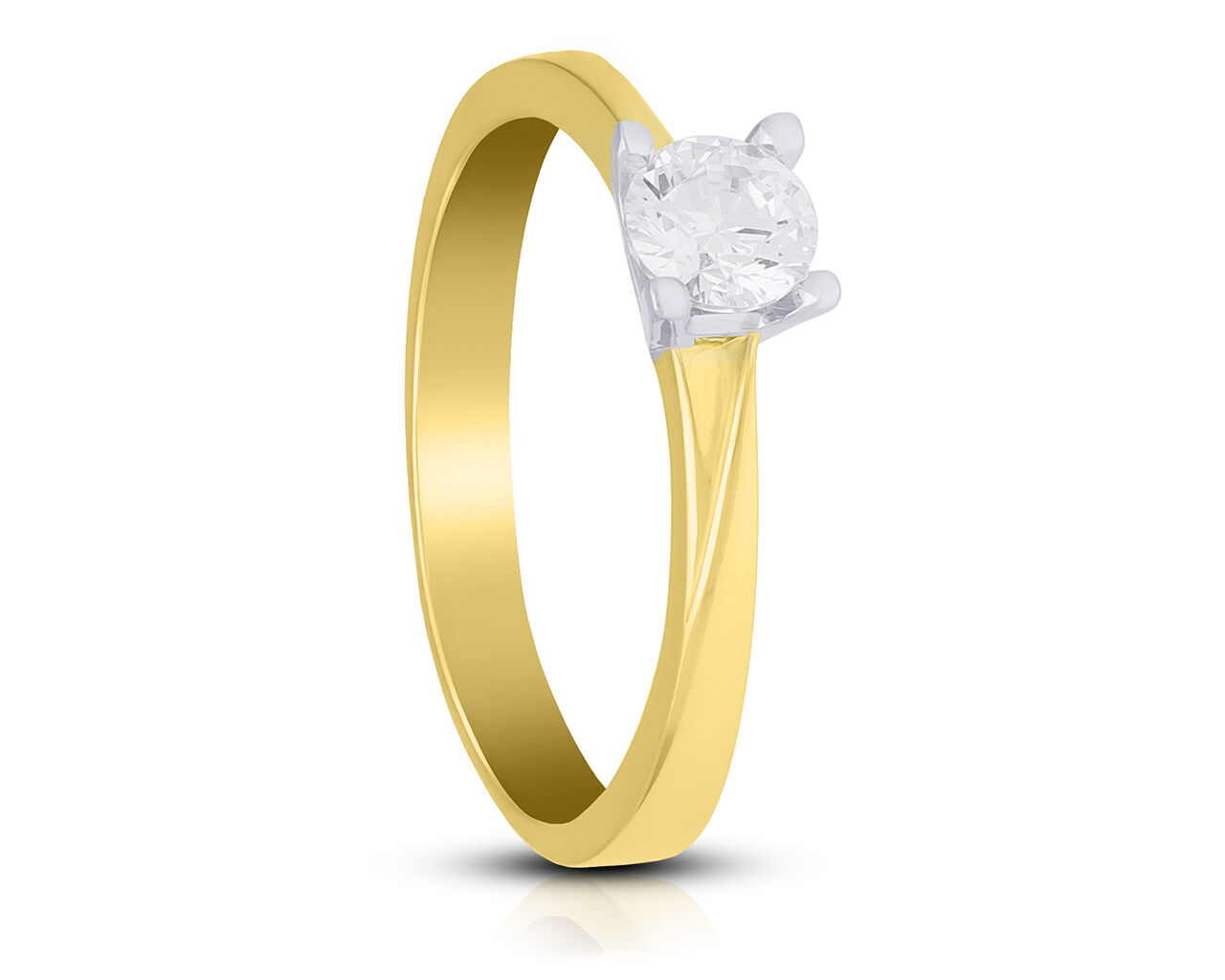 Pierścionek złoty 585 z cyrkonią