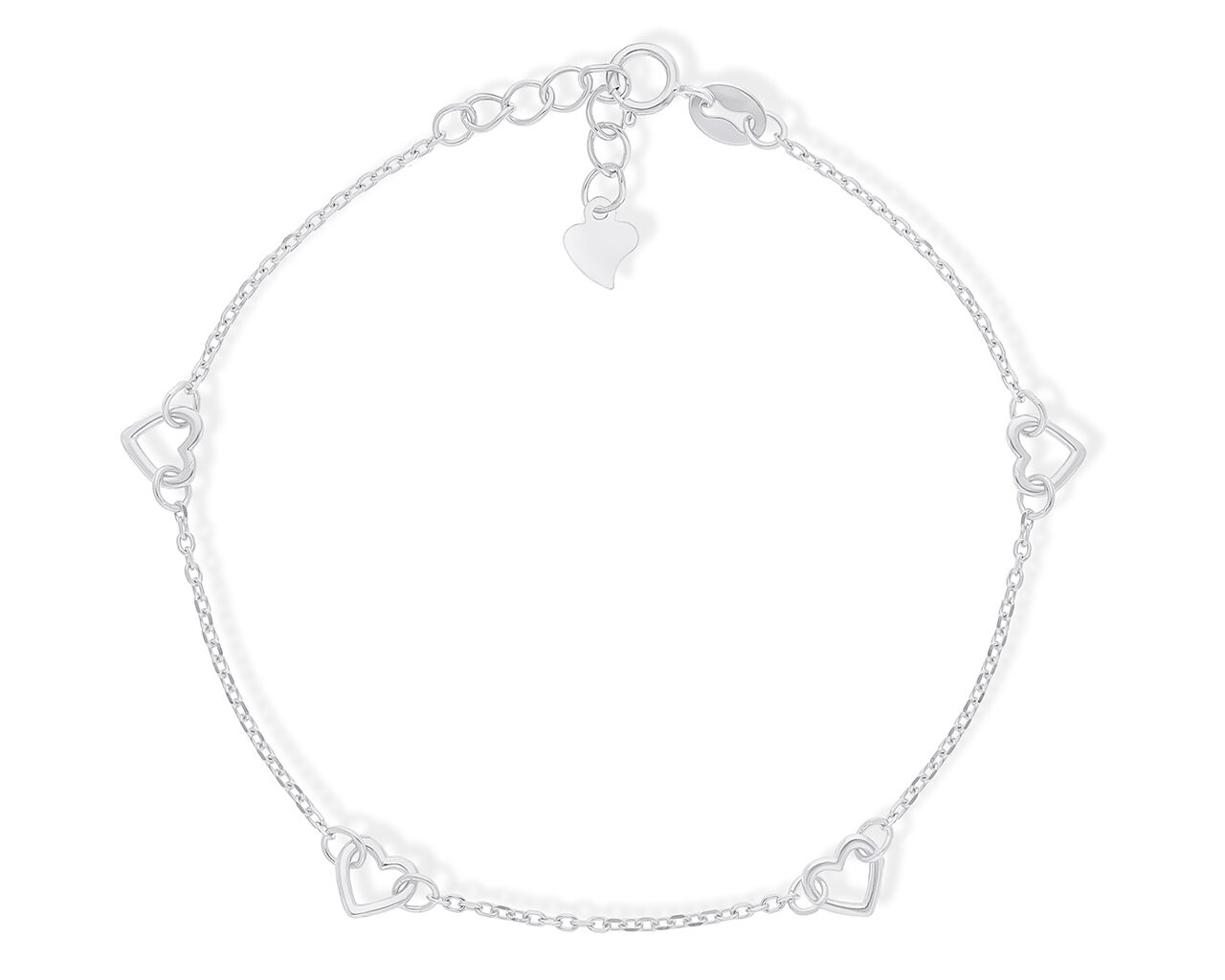 Bransoletka srebrna z serduszkami