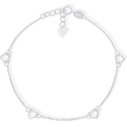 Bransoletka srebrna z serduszkami