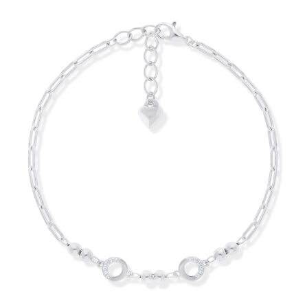 Bransoletka srebrna z gładkimi kuleczkami