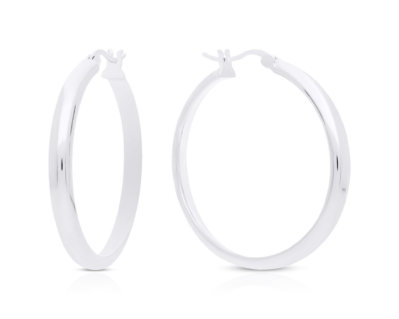 Kolczyki koła srebrne gładkie duże pr.925