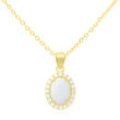 Złota zawieszka biały opal i cyrkonie pr.585 - 3