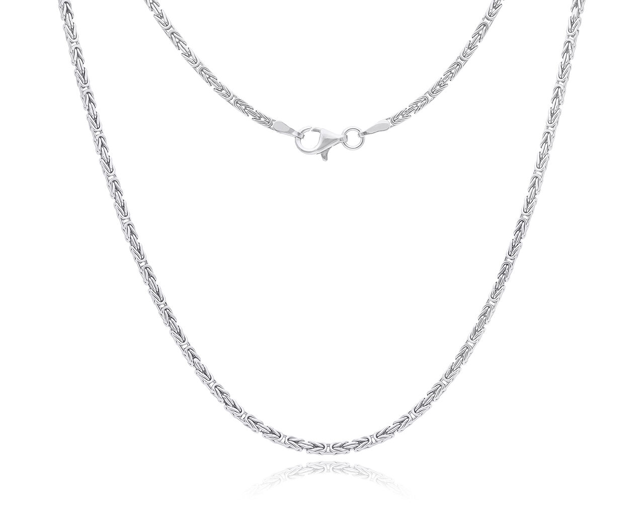 Łańcuszek srebrny splot królewski pr.925