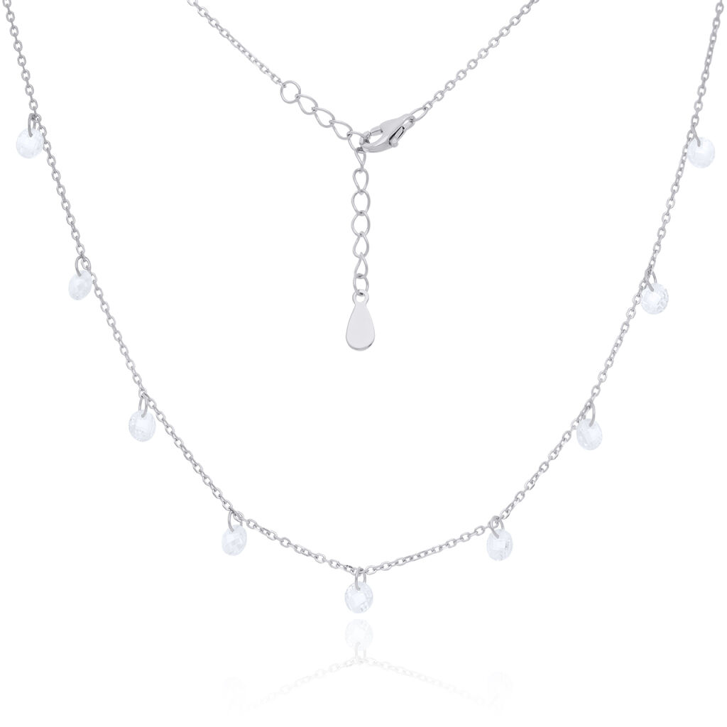 Naszyjnik srebrny z wiszącymi cyrkoniami pr.925