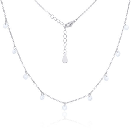 Naszyjnik srebrny z wiszącymi cyrkoniami pr.925