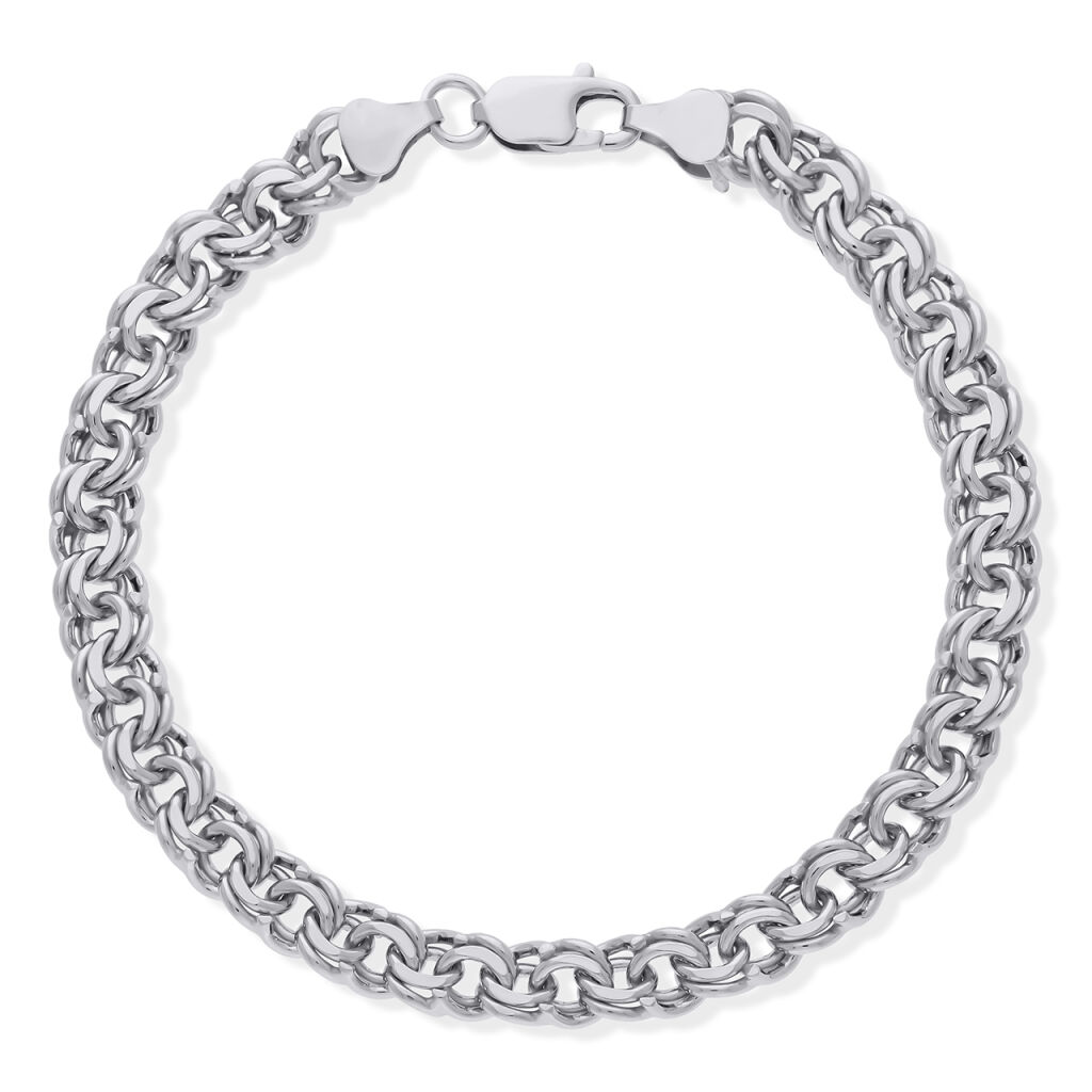 Bransoletka srebrna męska gruba Garibaldi pr.925