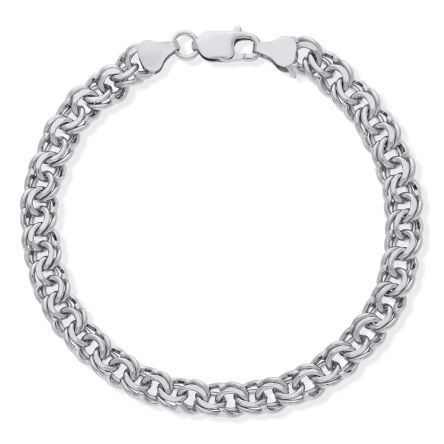 Bransoletka srebrna męska gruba Garibaldi pr.925