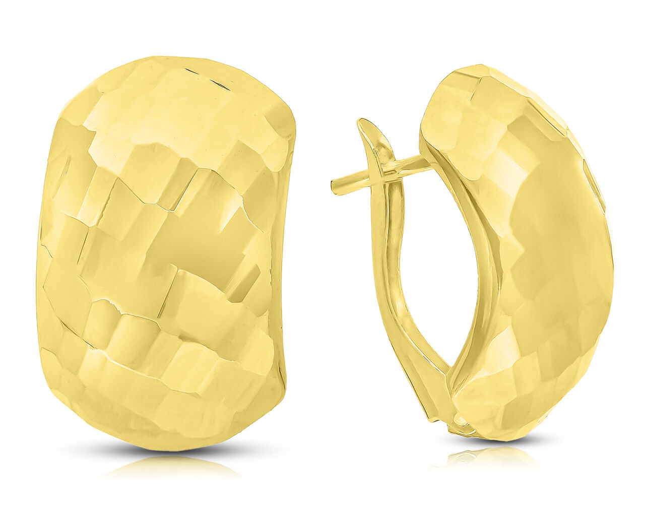 Złote kolczyki szerokie angielskie pr.585