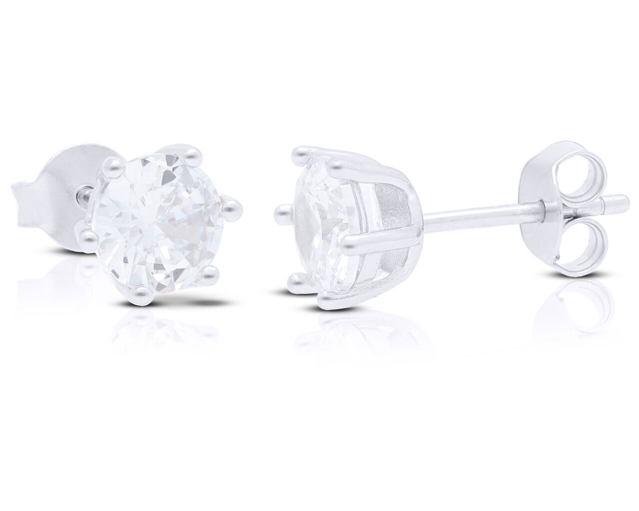 Kolczyki srebrne z cyrkoniami na sztyfcie