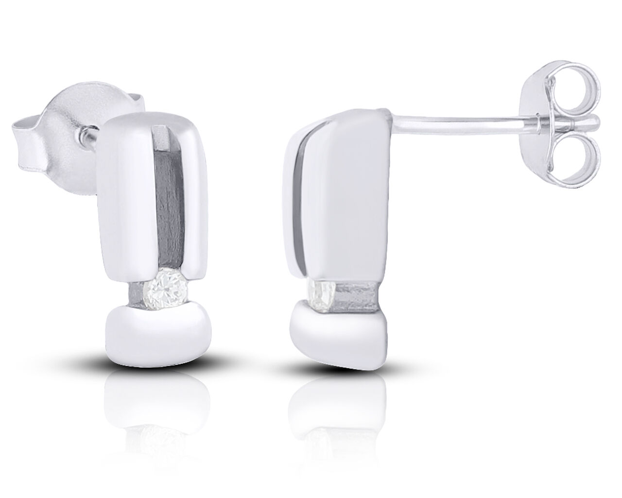 Kolczyki srebrne 925 na sztyfcie z cyrkonią