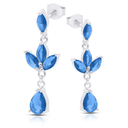 Kolczyki srebrne z ciemnoniebieskimi kamieniami