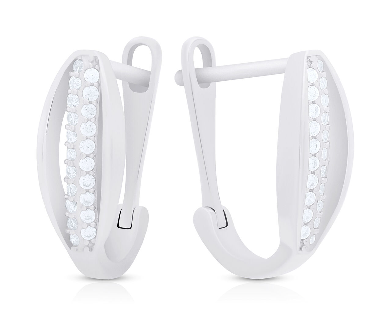 Kolczyki srebrne angielskie z cyrkoniami pr.925