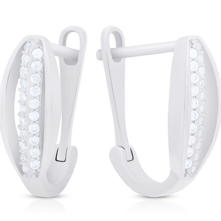 Kolczyki srebrne angielskie z cyrkoniami pr.925