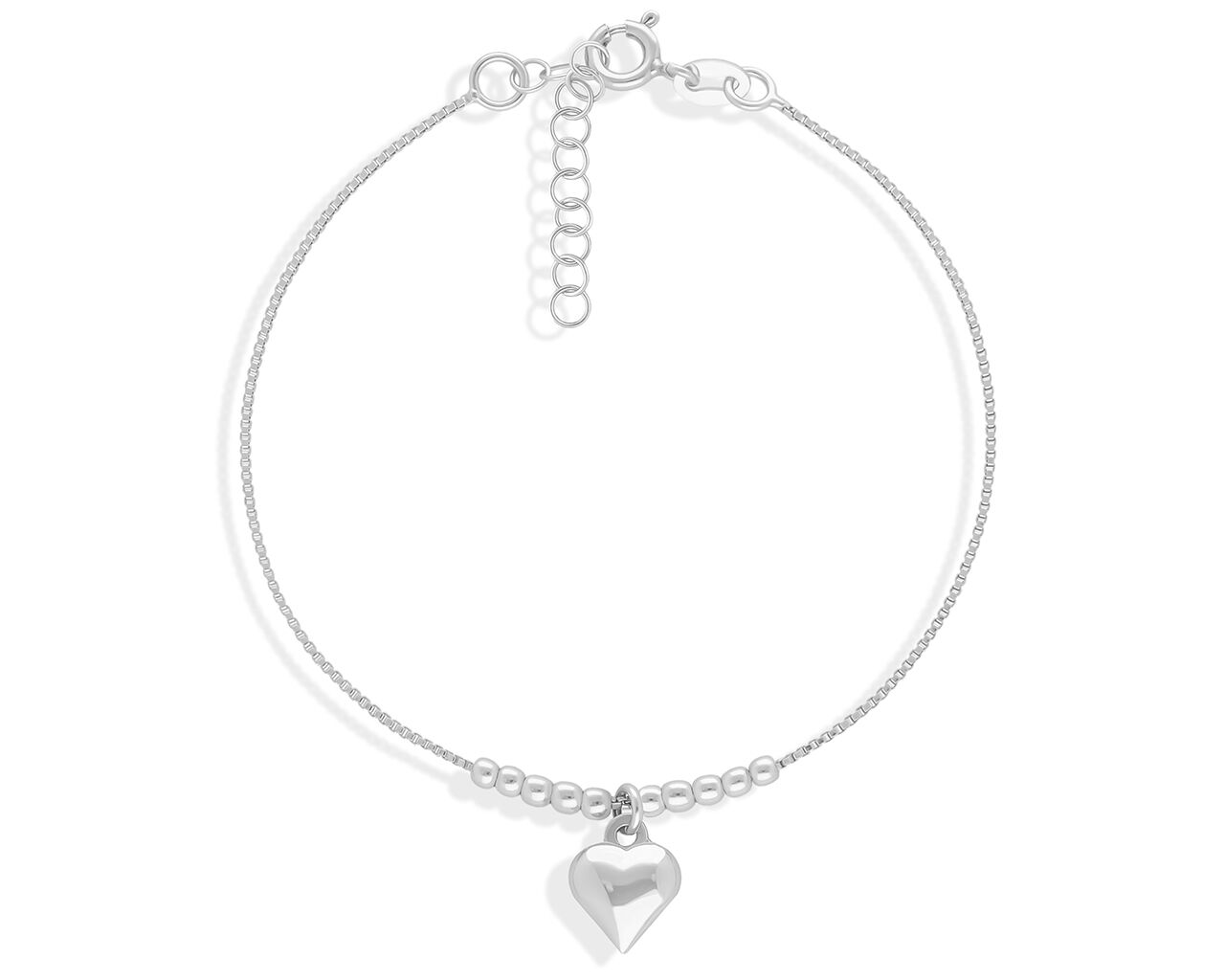 Bransoletka srebrna z wiszącym serduszkiem