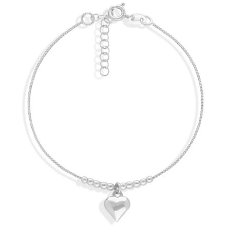 Bransoletka srebrna z wiszącym serduszkiem