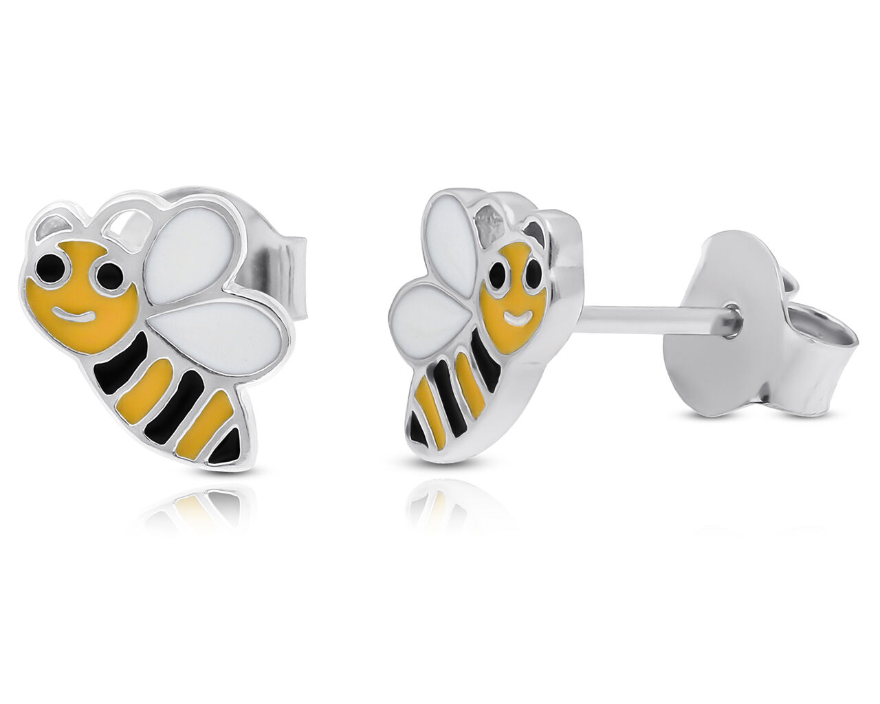 Kolczyki srebrne dla dziewczynki pszczółki sztyfty
