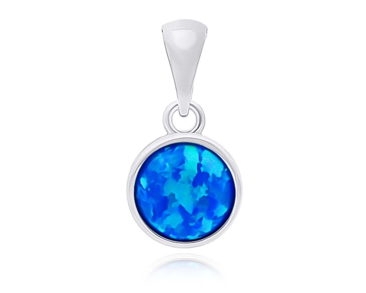 Zawieszka srebrna z niebieskim opalem