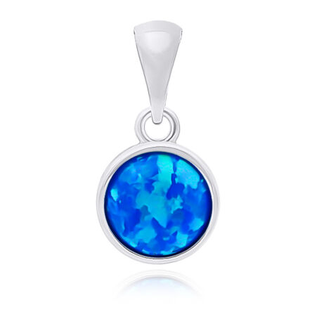 Zawieszka srebrna z niebieskim opalem