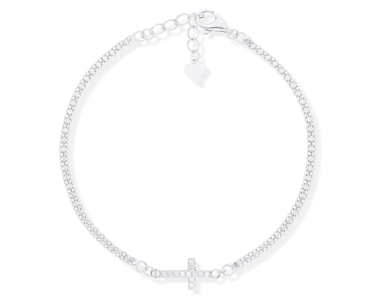 Bransoletka srebrna z krzyżykiem pr.925