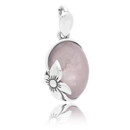 Zawieszka srebrna z naturalnym kwarcem różowym