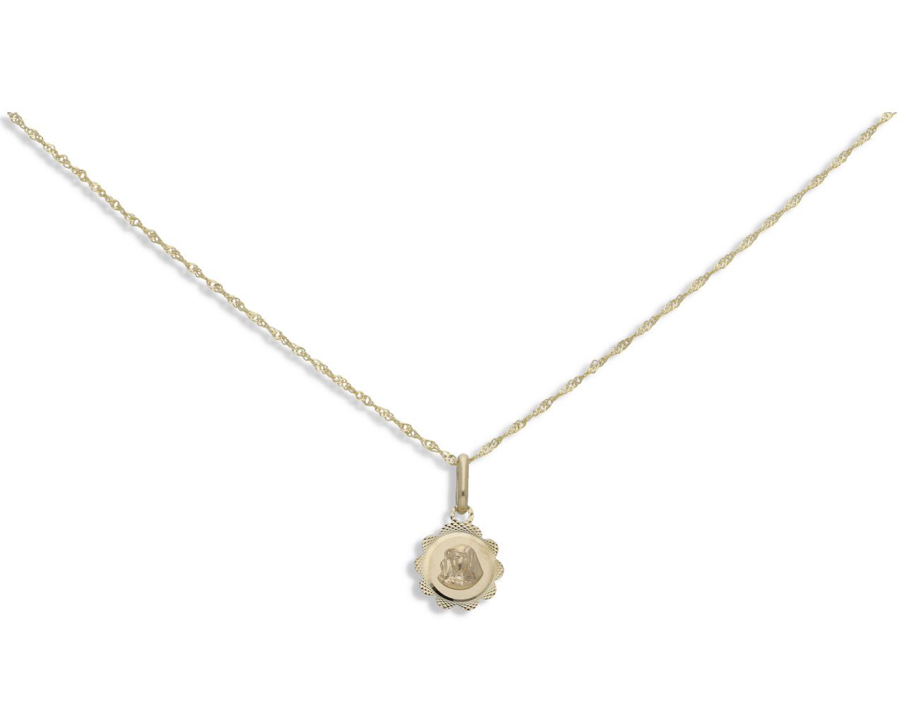 Medalik złoty grawerowany Matka Boska w Chuście