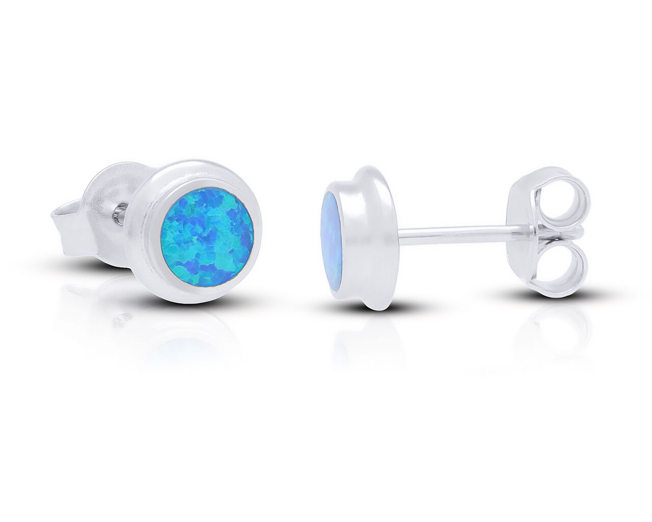 Kolczyki srebrne sztyfty z opalem pr.925