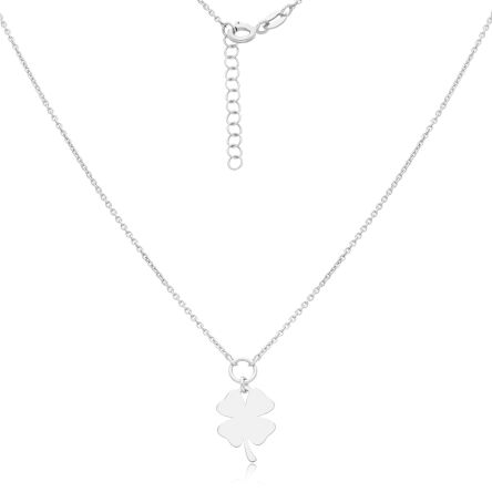 Naszyjnik srebrny z gładką koniczynką