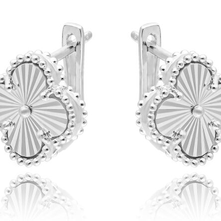Kolczyki srebrne z błyszczącym diamentowaniem
