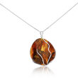 Zawieszka srebrna z naturalnym bursztynem pr.925 - 2
