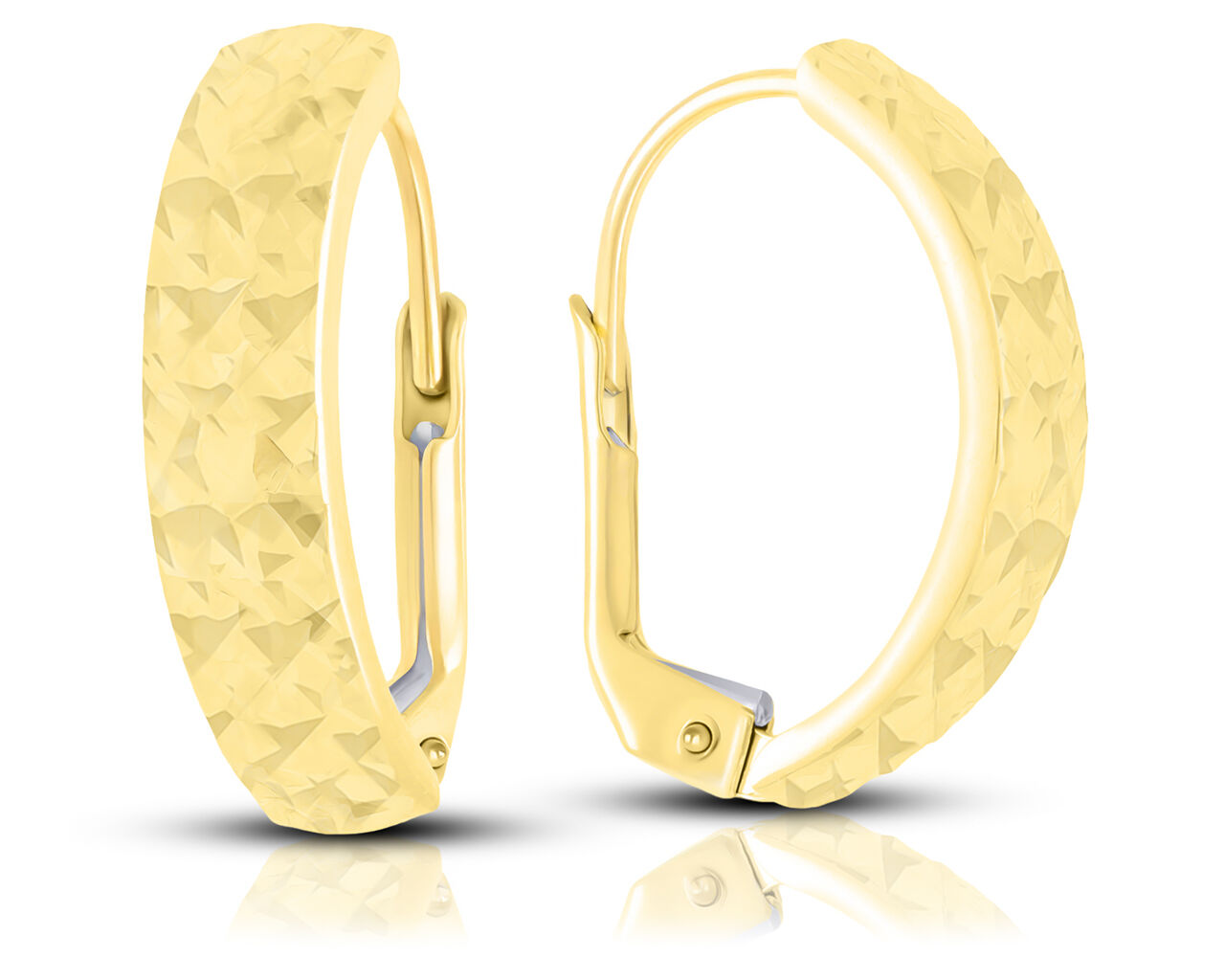 Złote kolczyki diamentowane błyszczące pr.585