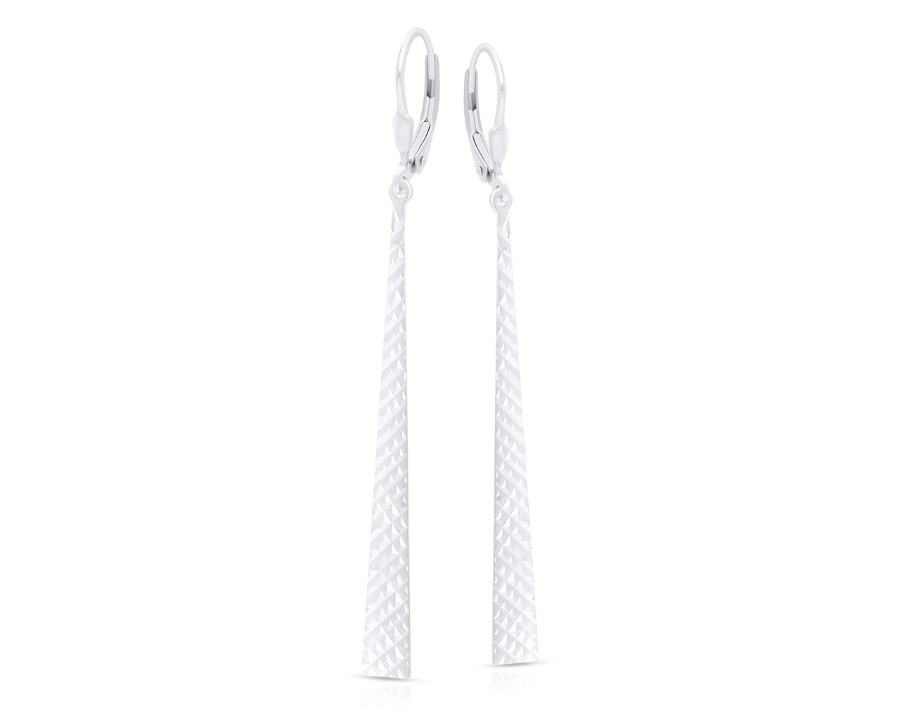 Kolczyki srebrne wiszące długie diamentowane