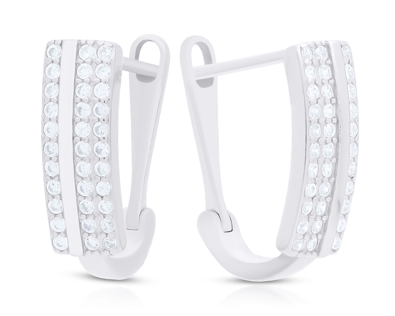 Kolczyki srebrne angielskie z cyrkoniami pr.925