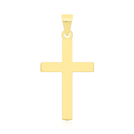Krzyżyk srebrny pozłacany gładki pr.925