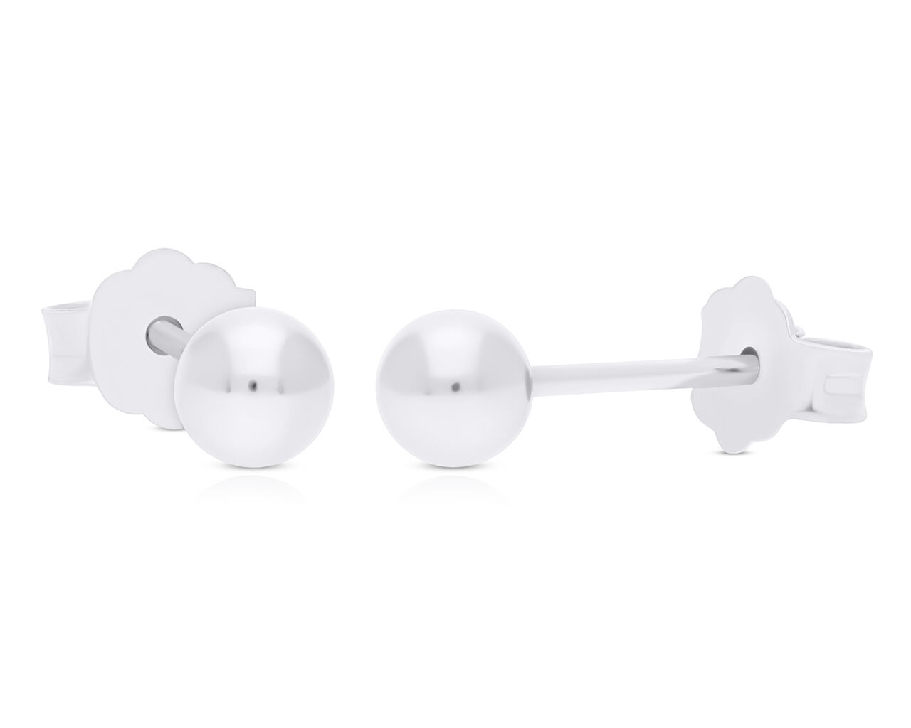 Kolczyki srebrne kulki gładkie pr.925