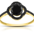 Pierścionek złoty pr.585 z czarnymi cyrkoniami - 2