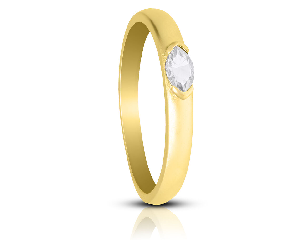 Złoty pierścionek z cyrkonią pr.585