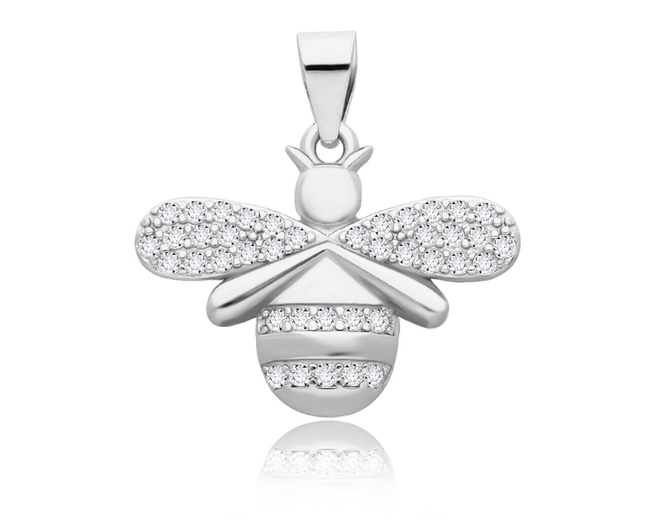 Zawieszka srebrna pszczoła z cyrkoniami