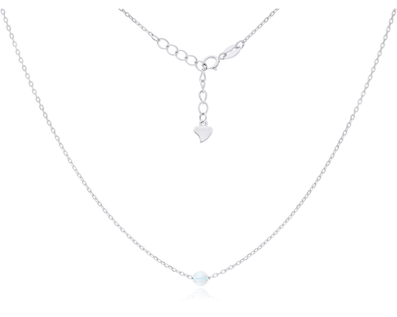 Naszyjnik srebrny z opalową kuleczką pr.925